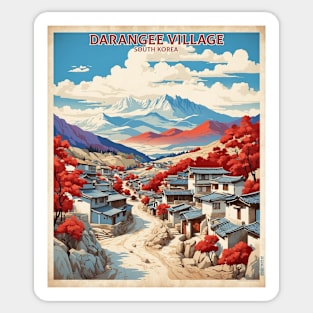 Darangee Village South Korea Travel Tourism Retro Vintage Sticker